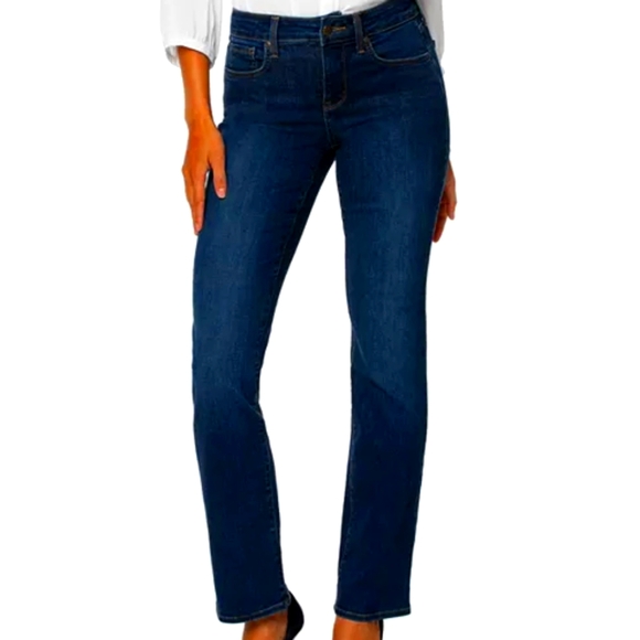 NYDJ Denim - NYDJ Dark Indigo Straight Leg Jeans EUC